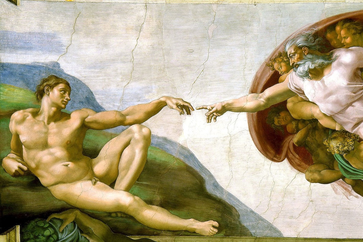 La Création d'Adam dans la chapelle Sixtine, au Vatican